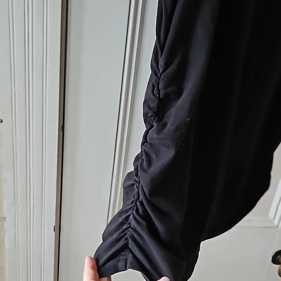 Oh! Mamma Black Cotton Side Ruching Maternity Tee XL - Picture 4 of 7